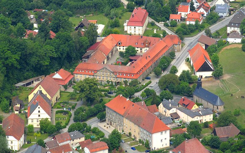 Kloster Langheim, Vierzehnheiligen, Staffelberg,Luftbild, Laumer